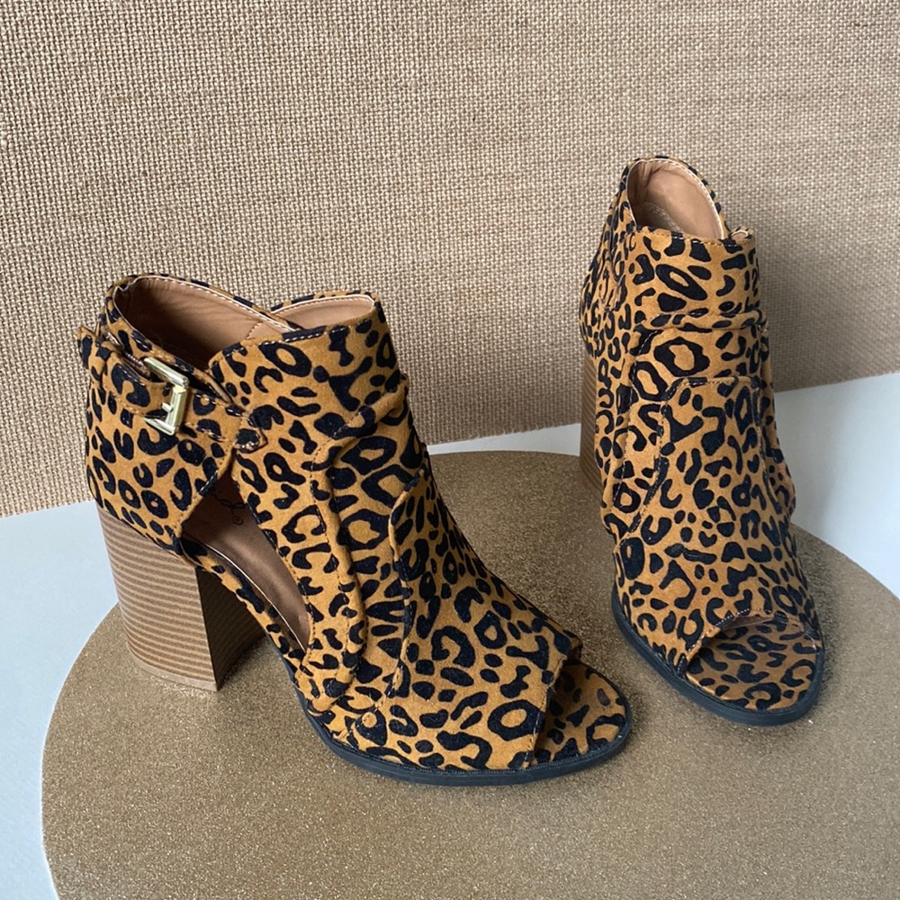 Qupid Leopard Booties